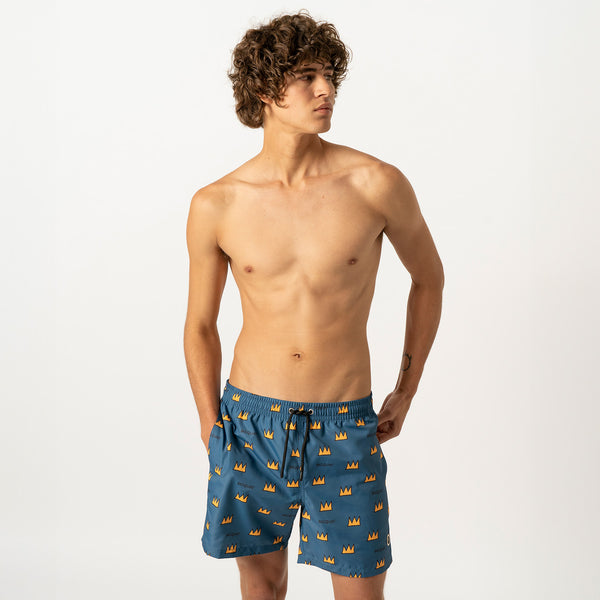 Basquiat Crown Swim Shorts - Dark Blue