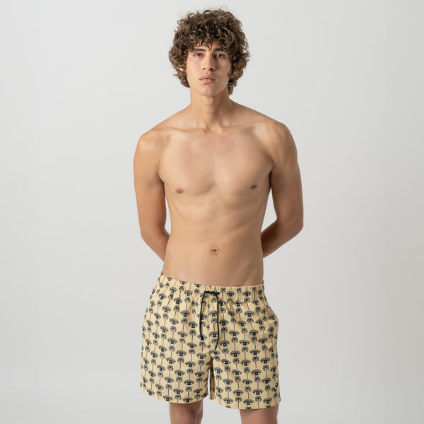 Eyes and Palms Swim Shorts - Yellow