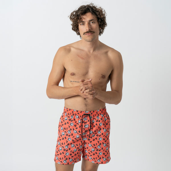 Felix the Cat Swim Shorts - Coral