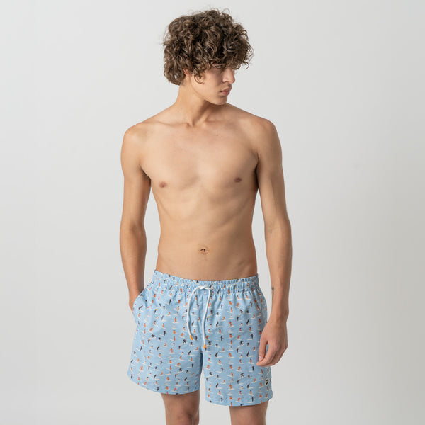 Surfers Swim Shorts - Light Blue