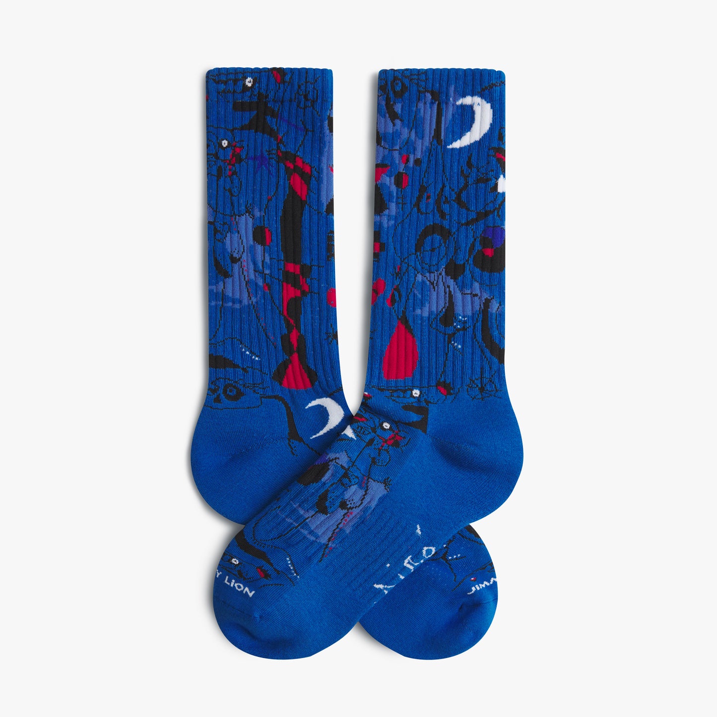 Athletic Miró Figures at Night - Azul