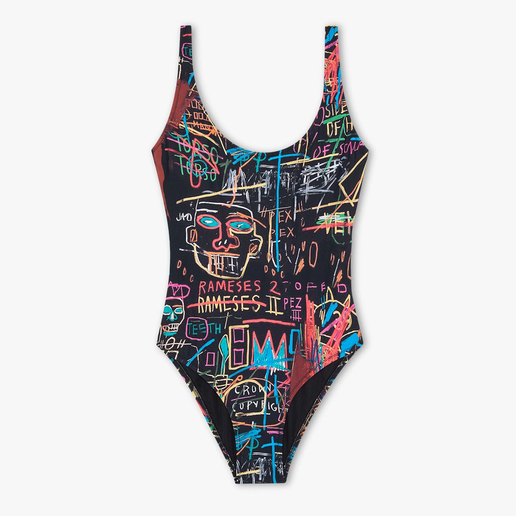 Basquiat Kings of Egypt Swimsuit - Black
