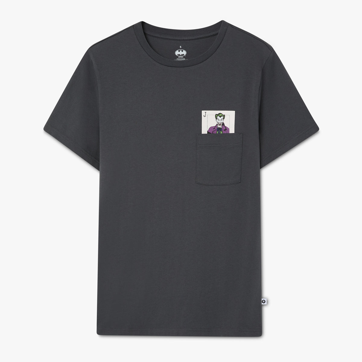 Batman Joker Calling Card Pocket Tee - Charcoal Grey
