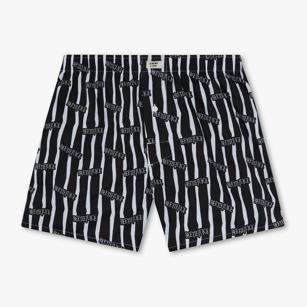 Beetlejuice Striped Boxer Shorts - Black