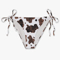 Cow Print Bikini Bottom - Off White