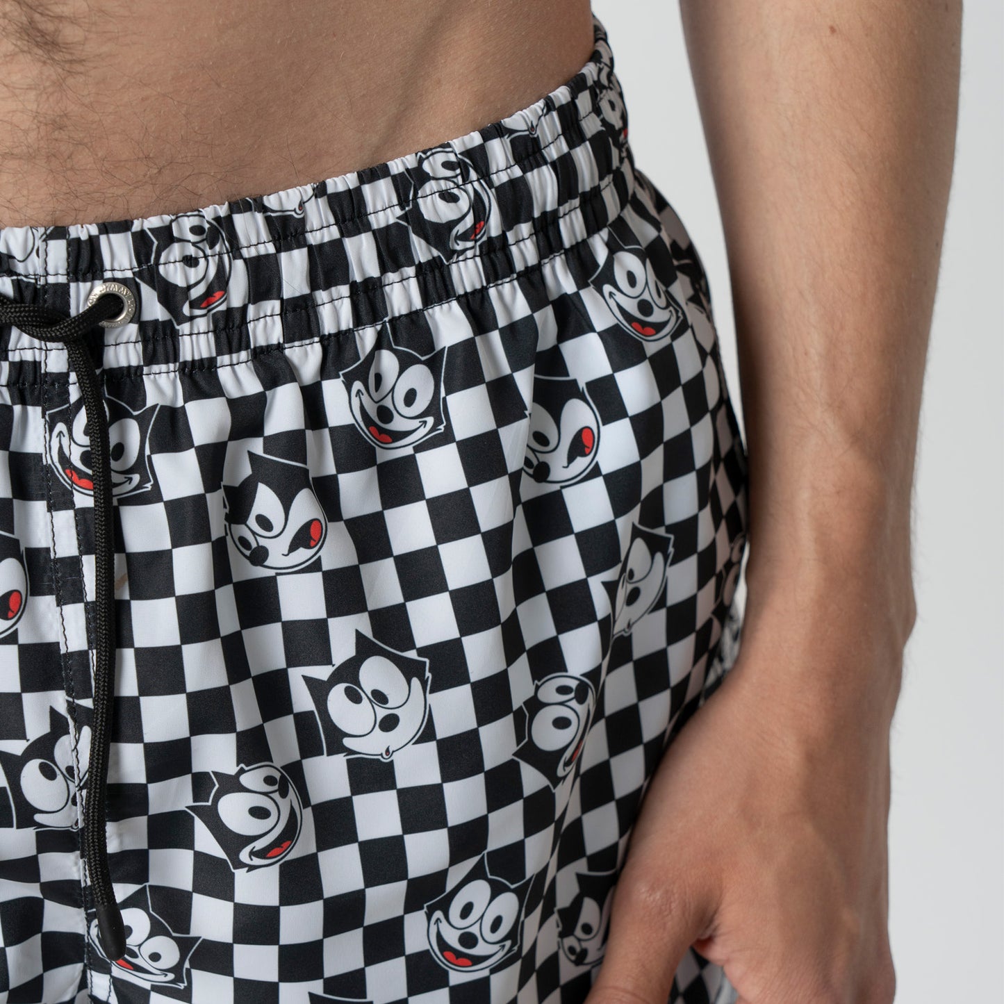 Felix Check Swim Shorts - Black White (4)